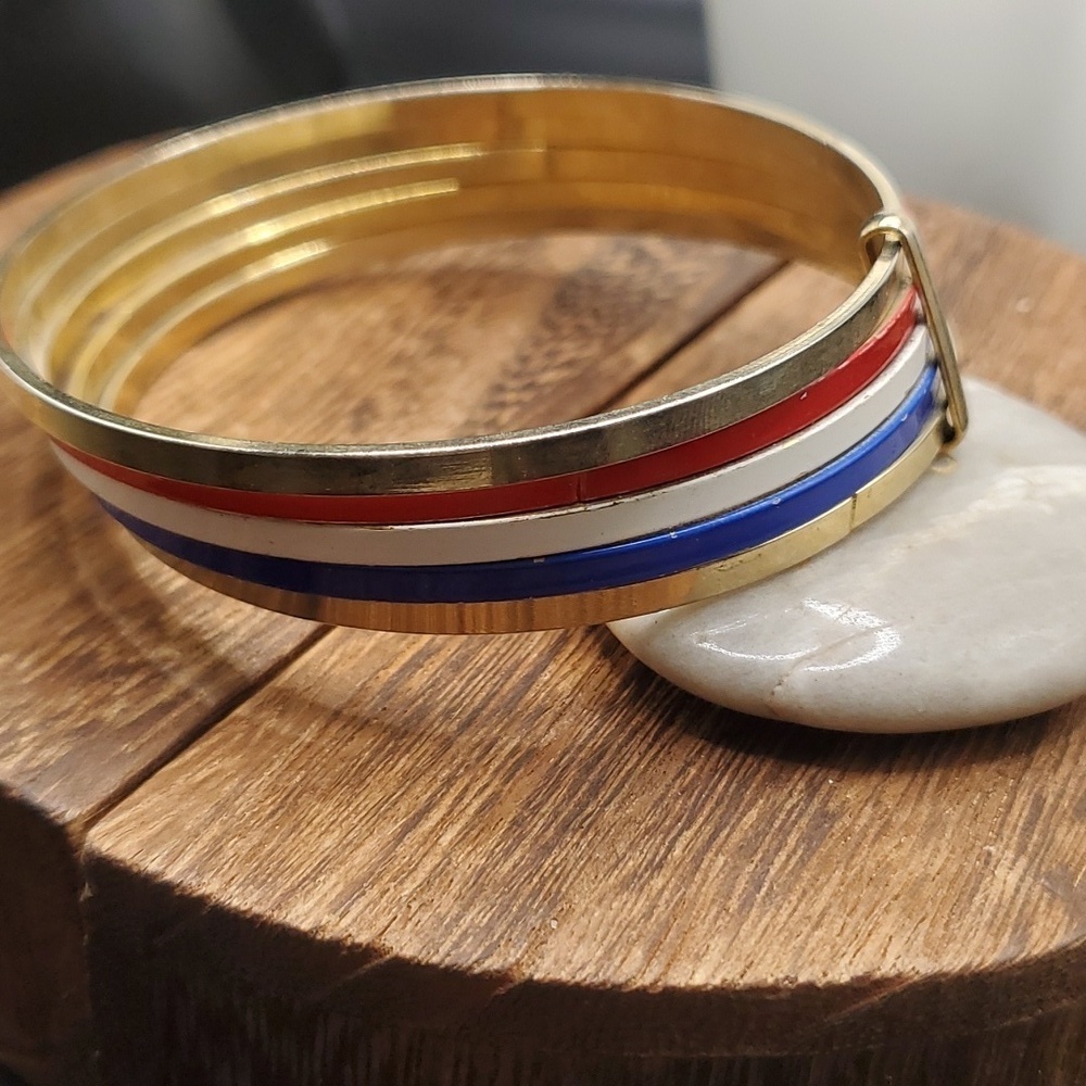 B2610 red white‎ and blue fourth of July bracelet bangle